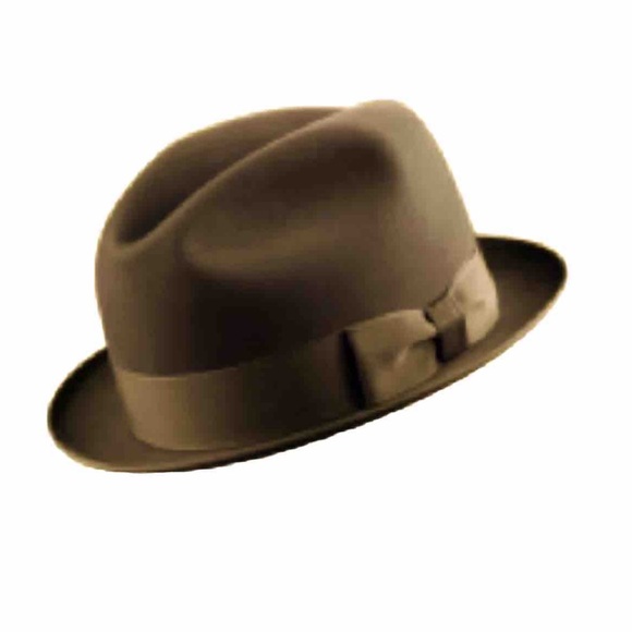 OPTIMO CHICAGO Dark Brown Bison brim hat fedora grosgrain ribbon detail - Picture 13 of 14